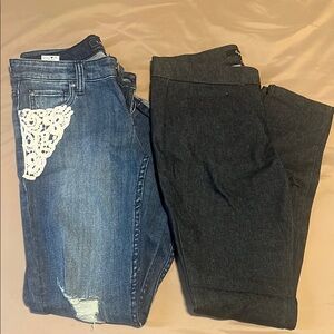 Women's Blue and Black Jeans